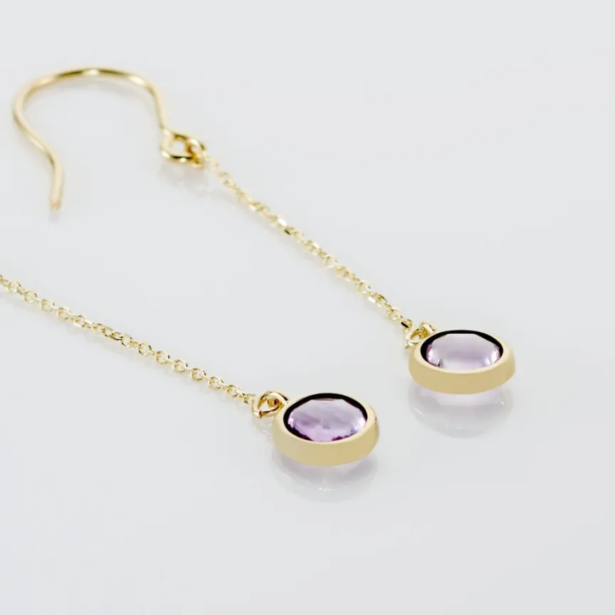 Boucles D'oreilles Pendantes Arenale Or Jaune Amethyste-Histoire d'Or Outlet