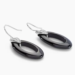 Boucles D'oreilles Pendantes Peer Argent Blanc Oxyde De Zirconium-Histoire d'Or