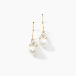 Histoire d'Or Boucles D'oreilles Pendantes Taissia Or Jaune Perle De Culture