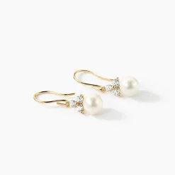 Histoire d'Or Boucles D'oreilles Pendantes Taissia Or Jaune Perle De Culture