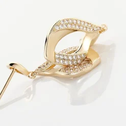 Boucles D'oreilles Pendantes Mai-lee Plaqué Or Oxyde De Zirconium-Histoire d'Or Outlet