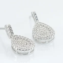 Boucles D'oreilles Pendantes Lysa Argent Blanc Oxyde De Zirconium-Histoire d'Or Clearance