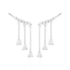 Boucles D'oreilles Pendantes Rilla Argent Blanc Oxyde De Zirconium-Histoire d'Or Discount