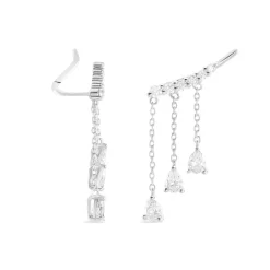 Boucles D'oreilles Pendantes Rilla Argent Blanc Oxyde De Zirconium-Histoire d'Or Discount