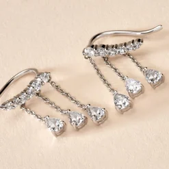 Boucles D'oreilles Pendantes Rilla Argent Blanc Oxyde De Zirconium-Histoire d'Or Discount