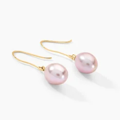 Boucles D'oreilles Pendantes Rose Or Jaune Perle De Culture-Histoire d'Or Clearance