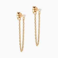 Boucles D'oreilles Pendantes Plaqué Or Lienard Oxydes De Zirconium-Histoire d'Or Sale