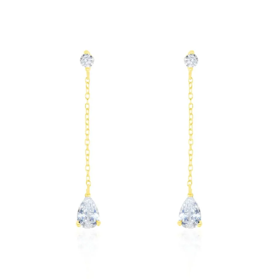 Histoire d'Or Boucles D'oreilles Pendantes Regane De Zirconium