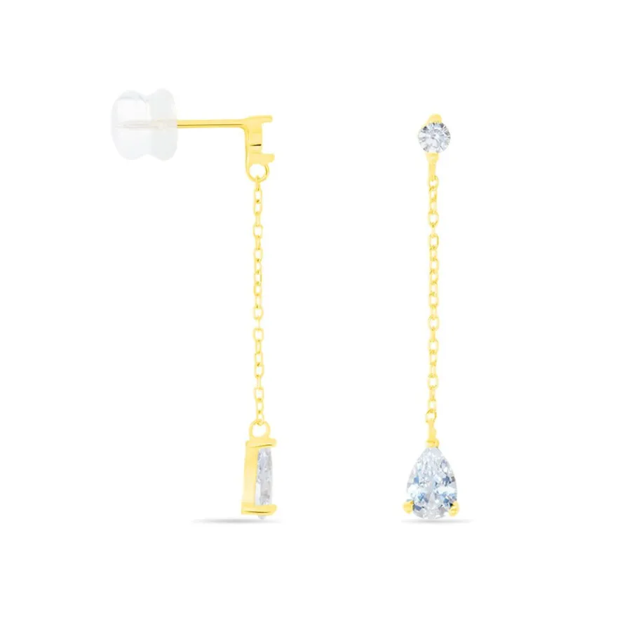 Histoire d'Or Boucles D'oreilles Pendantes Regane De Zirconium
