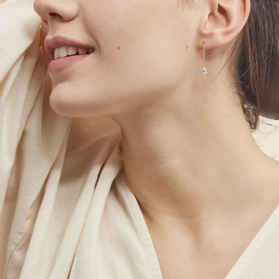 Histoire d'Or Boucles D'oreilles Pendantes Regane De Zirconium
