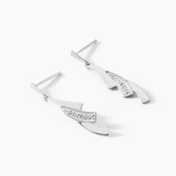 Boucles D'oreilles Pendantes Ainhoa Or Blanc Diamant-Histoire d'Or