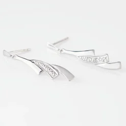 Boucles D'oreilles Pendantes Ainhoa Or Blanc Diamant-Histoire d'Or