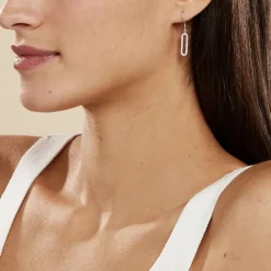 Boucles D'oreilles Pendantes Isabel Argent Blanc Oxyde De Zirconium-Histoire d'Or Outlet