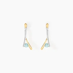 Boucles D'oreilles Pendantes Madli Or Bicolore Topaze-Histoire d'Or New