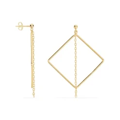 Boucles D'oreilles Pendantes Idoia Plaqué Or Jaune-Histoire d'Or New