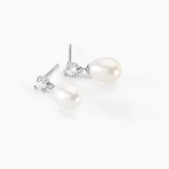 Boucles D'oreilles Pendantes Dolores Argent  Perle De Culture Et Oxyde-Histoire d'Or