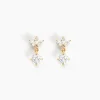 Boucles D'oreilles Pendantes Lavra Or Jaune Oxyde De Zirconium-Histoire d'Or Sale