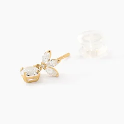 Boucles D'oreilles Pendantes Lavra Or Jaune Oxyde De Zirconium-Histoire d'Or Sale