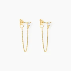 Boucles D'oreilles Pendantes Or Jaune Acierna Oxyde De Zirconium-Histoire d'Or Outlet