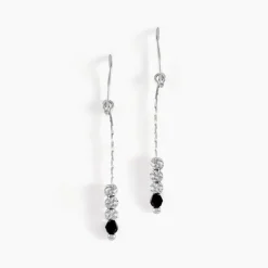 Boucles D'oreilles Pendantes Cyprielle Argent Blanc Pierre De Synthese-Histoire d'Or New