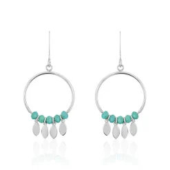 Boucles D'oreilles Pendantes Polyna Argent Blanc Pierre De Synthese-Histoire d'Or Sale