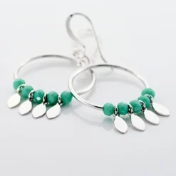 Boucles D'oreilles Pendantes Polyna Argent Blanc Pierre De Synthese-Histoire d'Or Sale