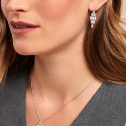 Histoire d'Or Boucles D'oreilles Pendantes Versailles Argent Blanc Oxyde Zirconium