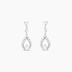 Boucles D'oreilles Pendantes Istanbul Argent Blanc Oxyde De Zirconium-Histoire d'Or Online