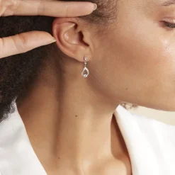 Boucles D'oreilles Pendantes Istanbul Argent Blanc Oxyde De Zirconium-Histoire d'Or Online