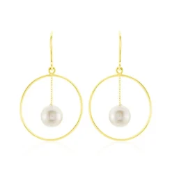 Boucles D'oreilles Pendantes Joris Or Jaune Perle De Culture-Histoire d'Or Best