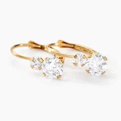 Boucles D'oreilles Pendantes Gulbeyaz Or Jaune Oxyde De Zirconium-Histoire d'Or Outlet