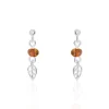 Boucles D'oreilles Pendantes Nolana Argent Blanc Ambre-Histoire d'Or Hot