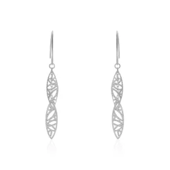 Boucles D'oreilles Pendantes Bartolomea Feuille Or Blanc-Histoire d'Or Outlet