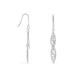 Boucles D'oreilles Pendantes Bartolomea Feuille Or Blanc-Histoire d'Or Outlet