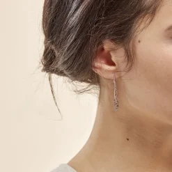 Boucles D'oreilles Pendantes Bartolomea Feuille Or Blanc-Histoire d'Or Outlet