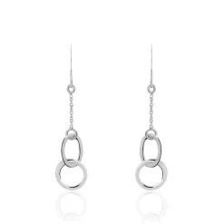 Boucles D'oreilles Pendantes Toi Et Moi Argent Blanc-Histoire d'Or Best