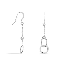 Boucles D'oreilles Pendantes Toi Et Moi Argent Blanc-Histoire d'Or Best