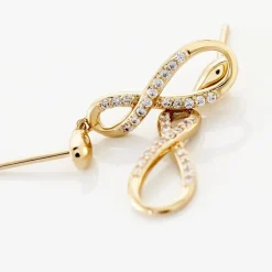 Boucles D'oreilles Pendantes Dunya Plaqué Or Jaune Oxyde De Zirconium-Histoire d'Or Best