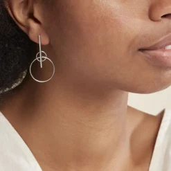 Boucles D'oreilles Pendantes Enissa Argent Blanc-Histoire d'Or Outlet