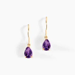Histoire d'Or Boucles D'oreilles Pendantes Kalyne Or Jaune Amethyste