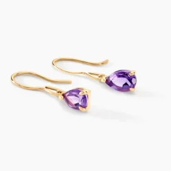 Histoire d'Or Boucles D'oreilles Pendantes Kalyne Or Jaune Amethyste