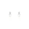 Boucles D'oreilles Pendantes Sathine Argent  Perle De Culture Et Oxyde-Histoire d'Or Sale