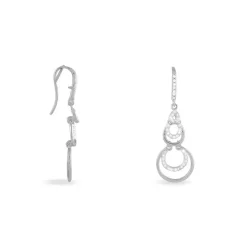 Boucles D'oreilles Pendantes Greta Argent Blanc-Histoire d'Or Hot