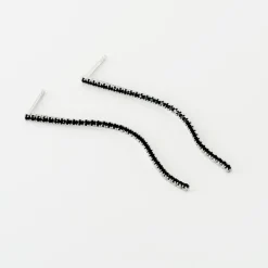 Boucles D'oreilles Pendantes Lou-anne Argent Blanc Oxyde Noir-Histoire d'Or Clearance