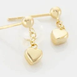 Boucles D'oreilles Pendantes Anne-maudae Pendantes Coeurs Or Jaune-Histoire d'Or Best