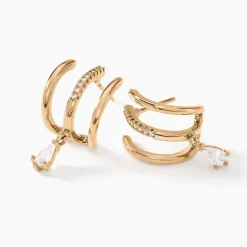 Boucles D'oreilles Pendantes Louelia Plaqué Or Doré Oxyde De Zirconium-Histoire d'Or Clearance