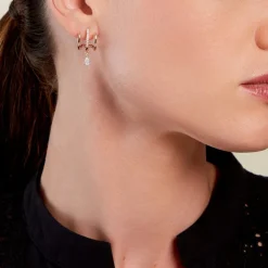 Boucles D'oreilles Pendantes Louelia Plaqué Or Doré Oxyde De Zirconium-Histoire d'Or Clearance