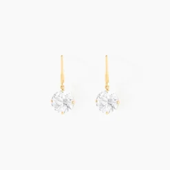 Boucles D'oreilles Pendantes Oxyde Rond Or Jaune Oxyde De Zirconium-Histoire d'Or Best
