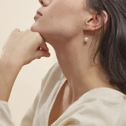 Boucles D'oreilles Pendantes Valera Or Jaune Perle De Culture-Histoire d'Or Hot