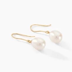 Boucles D'oreilles Pendantes Baroque Or Jaune Perle De Culture-Histoire d'Or Discount